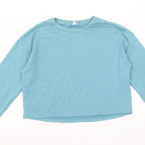 River Island Women Blue Crew Neck Pullover Sweatshirt M
