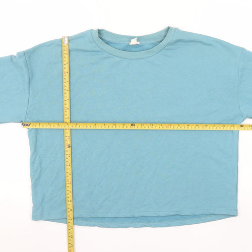 River Island Women Blue Crew Neck Pullover Sweatshirt M