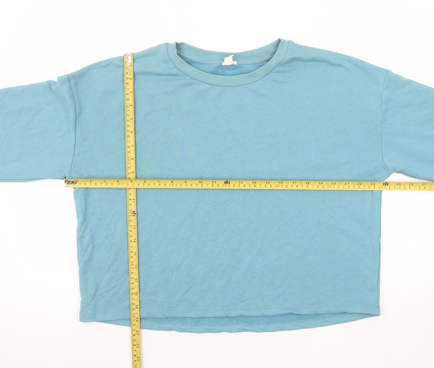 River Island Women Blue Crew Neck Pullover Sweatshirt M