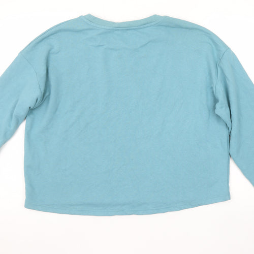 River Island Women Blue Crew Neck Pullover Sweatshirt M