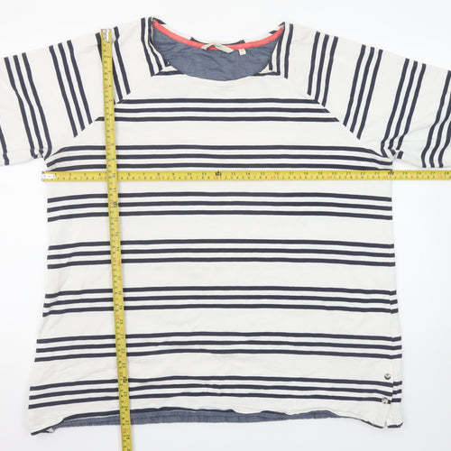 Next Women’s White Navy Striped 3/4 Sleeve Cotton Jersey Top Size 22
