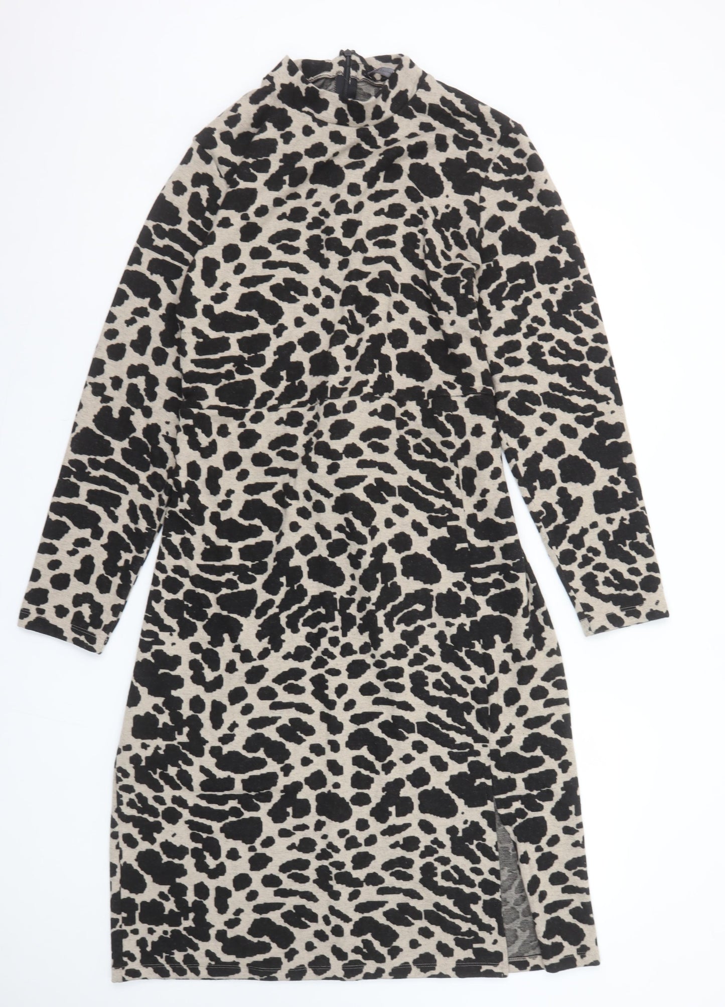 Marks and Spencer Women Beige Animal Print Bodycon Dress Size 16