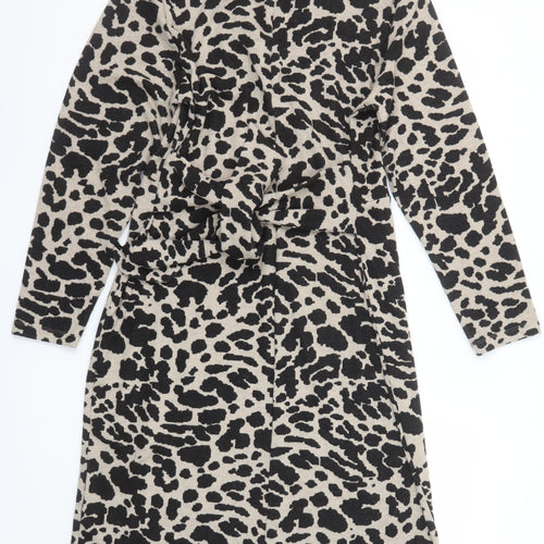Marks and Spencer Women Beige Animal Print Bodycon Dress Size 16