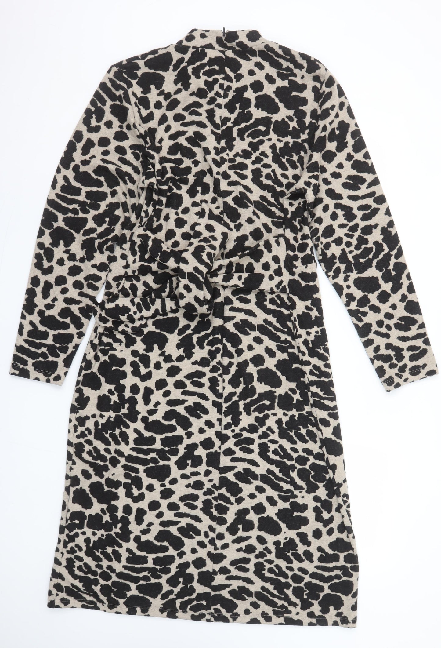 Marks and Spencer Women Beige Animal Print Bodycon Dress Size 16