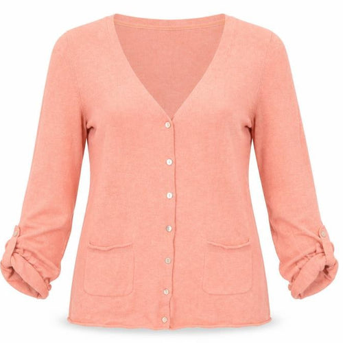 Laura Ashley Womens Pink Cardigan UK 12 V-Neck Long Sleeve Knit