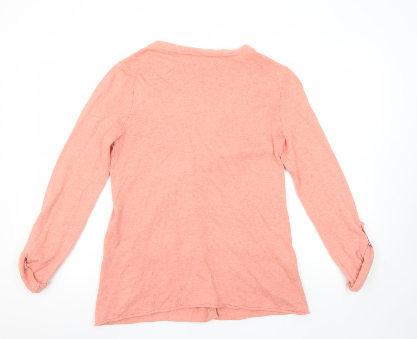 Laura Ashley Womens Pink Cardigan UK 12 V-Neck Long Sleeve Knit
