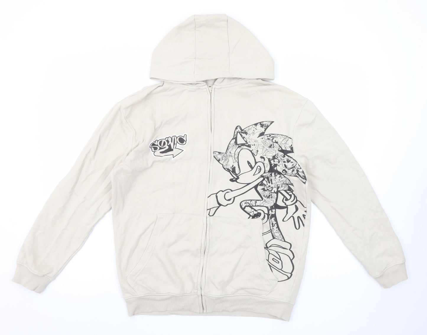 George Girls Beige Sonic the Hedgehog Full Zip Hoodie 12-13 Years