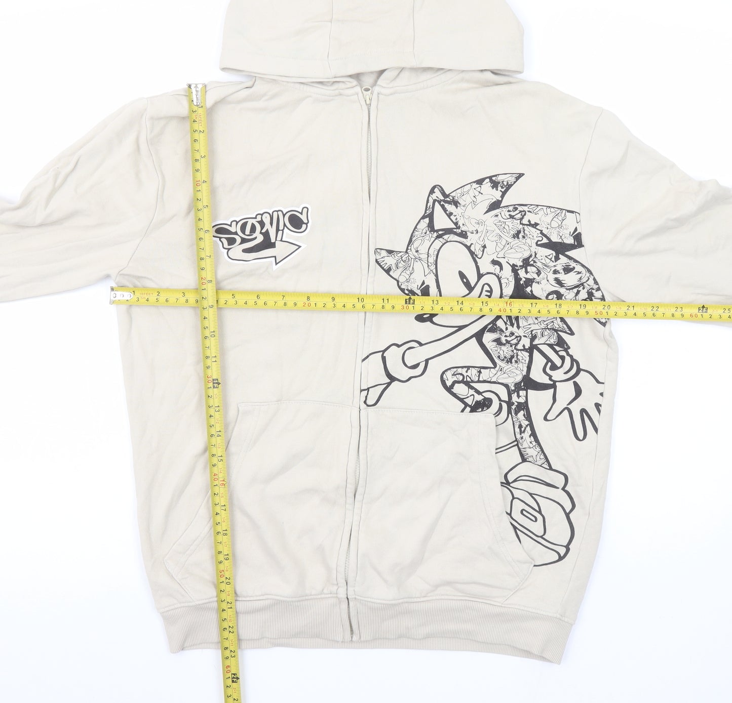 George Girls Beige Sonic the Hedgehog Full Zip Hoodie 12-13 Years