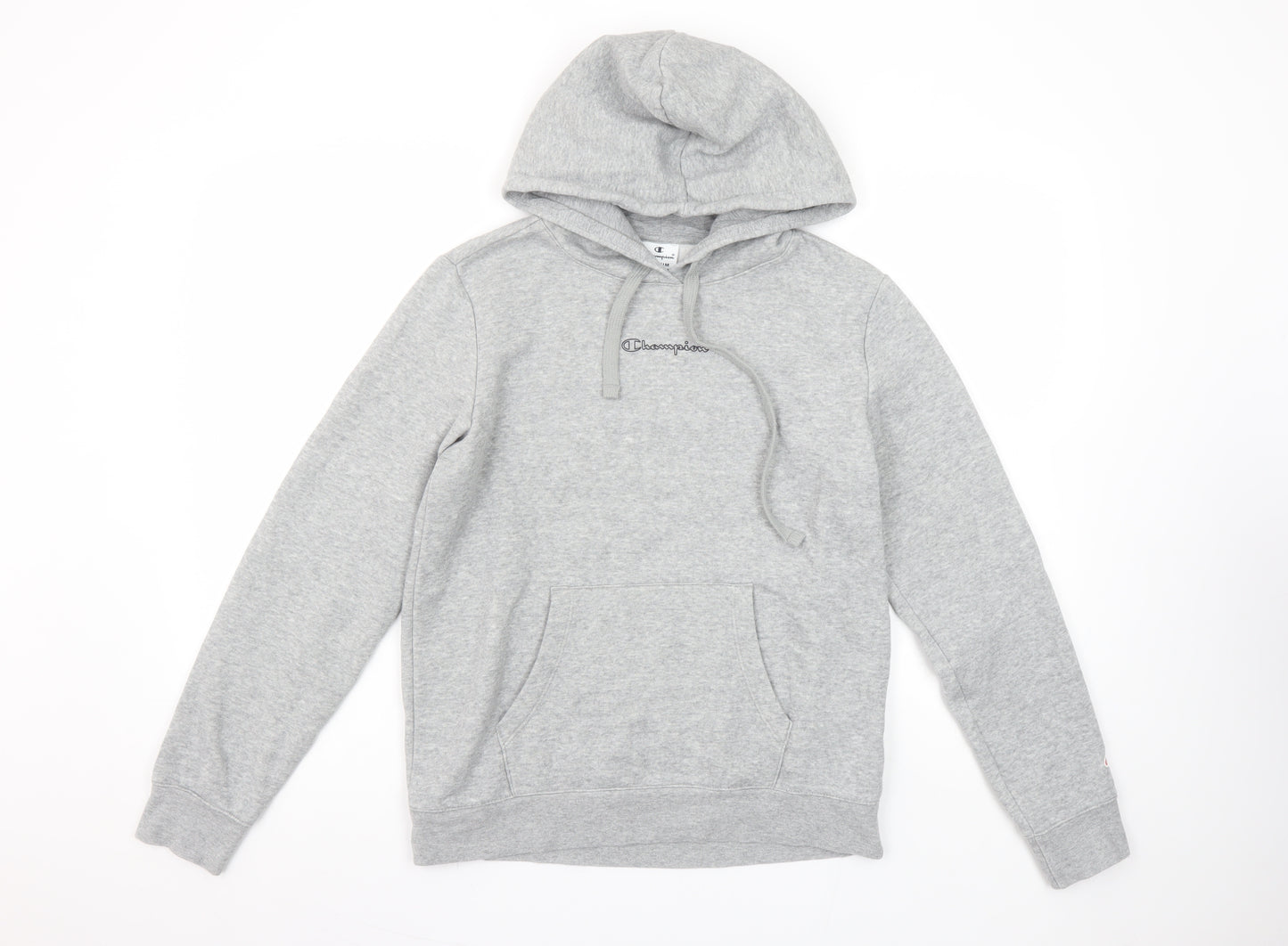 Champion Womens Grey Pullover Hoodie Size M Hooded Logo Sweatshirt