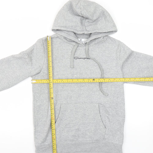 Champion Womens Grey Pullover Hoodie Size M Hooded Logo Sweatshirt
