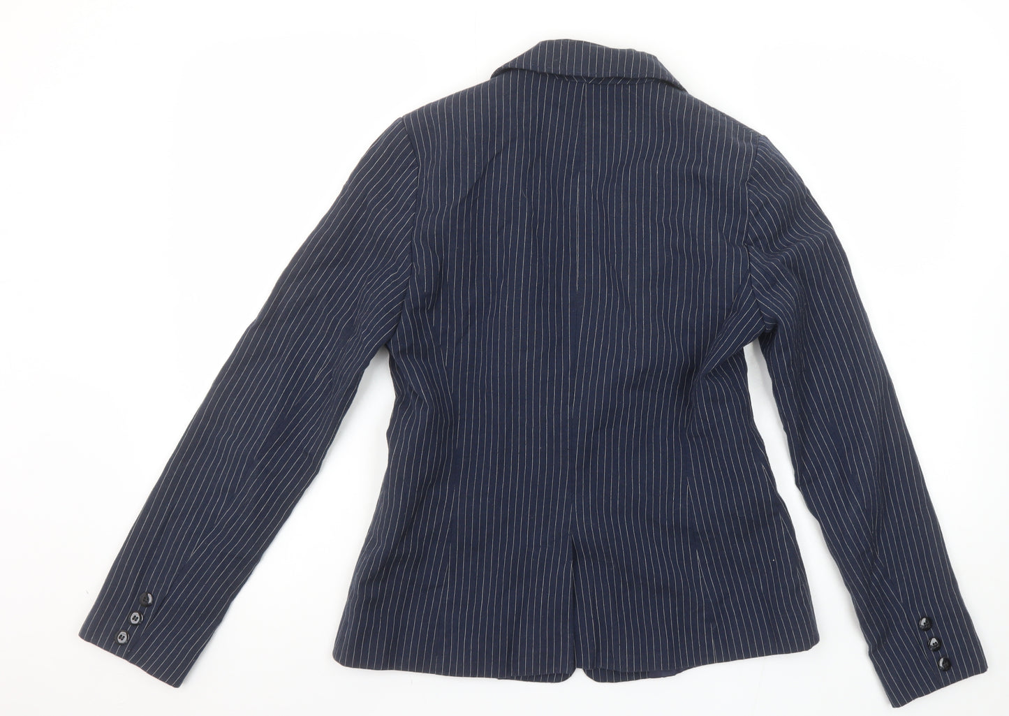 F&F Women’s Navy Pinstripe Single-Breasted Blazer UK 10 Classic Fit