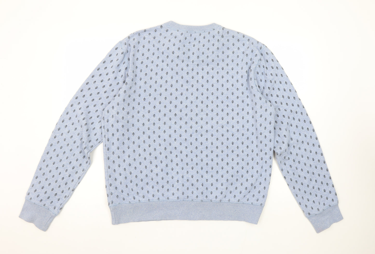 Outrage London Men's Blue Geometric Pullover Sweatshirt L