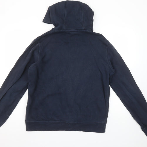 Nike Men’s Blue Pullover Hoodie L Logo Cotton Blend Sweatshirt