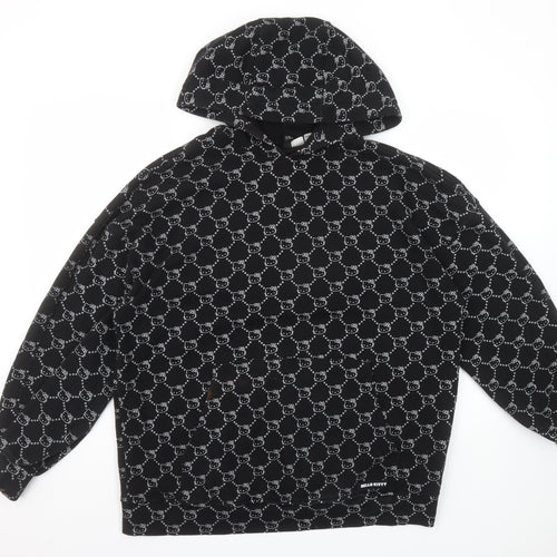 H&M Divided Hello Kitty Black Hoodie Womens S Pullover Cotton Blend