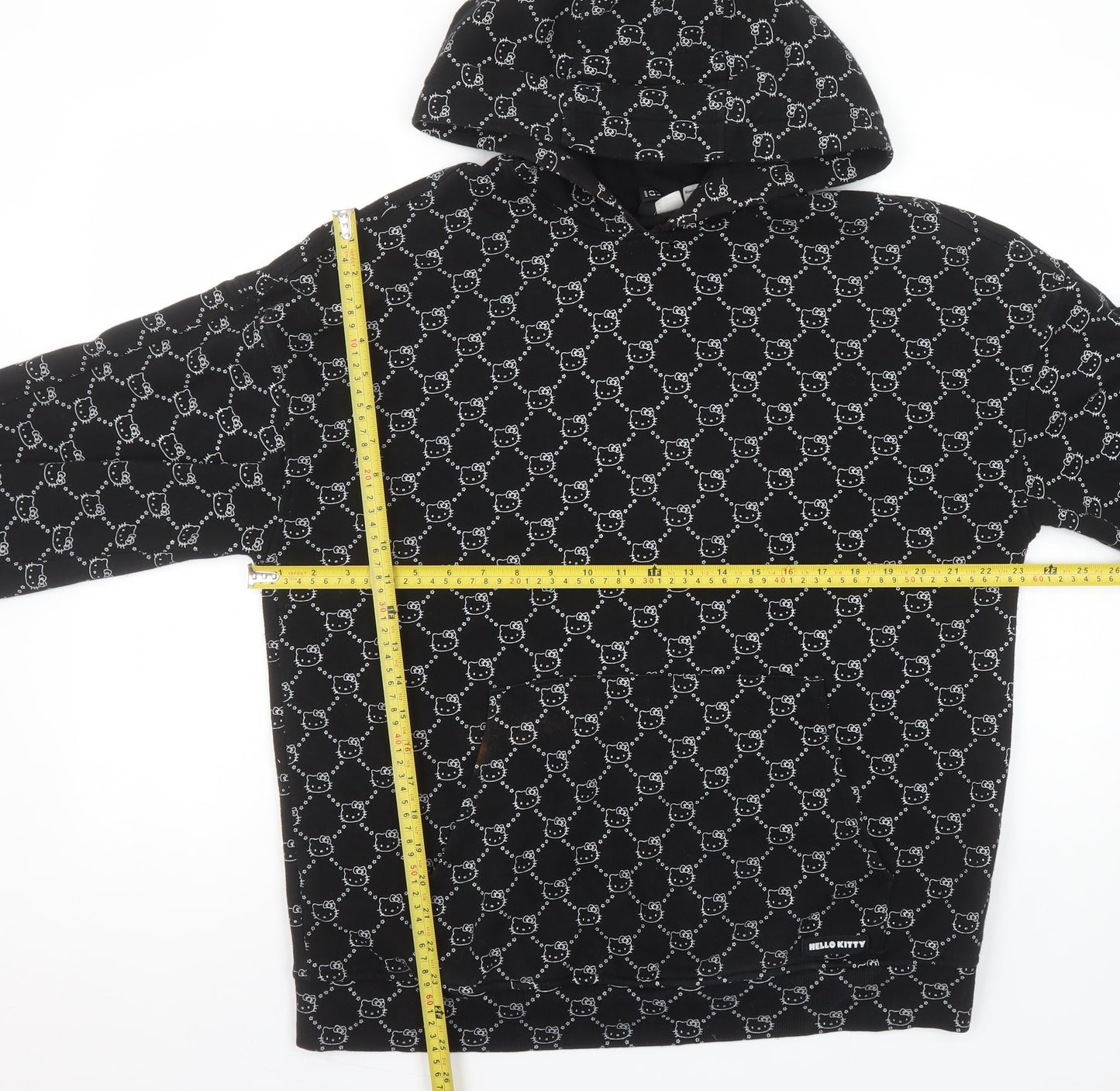 H&M Divided Hello Kitty Black Hoodie Womens S Pullover Cotton Blend