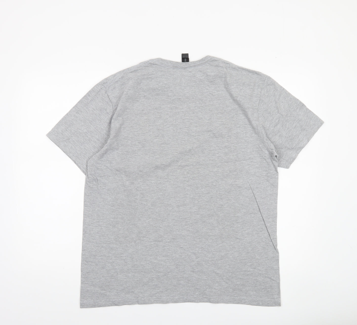 Gildan Men's Grey Graphic Motorcycle Retro Crew Neck T-Shirt Size L