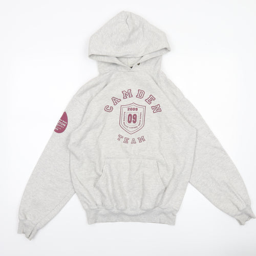 Fruit of the Loom Mens Grey S Pullover Hoodie Camden Team Graphic