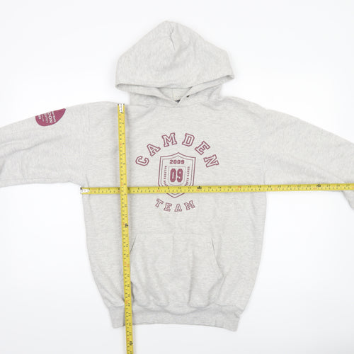 Fruit of the Loom Mens Grey S Pullover Hoodie Camden Team Graphic