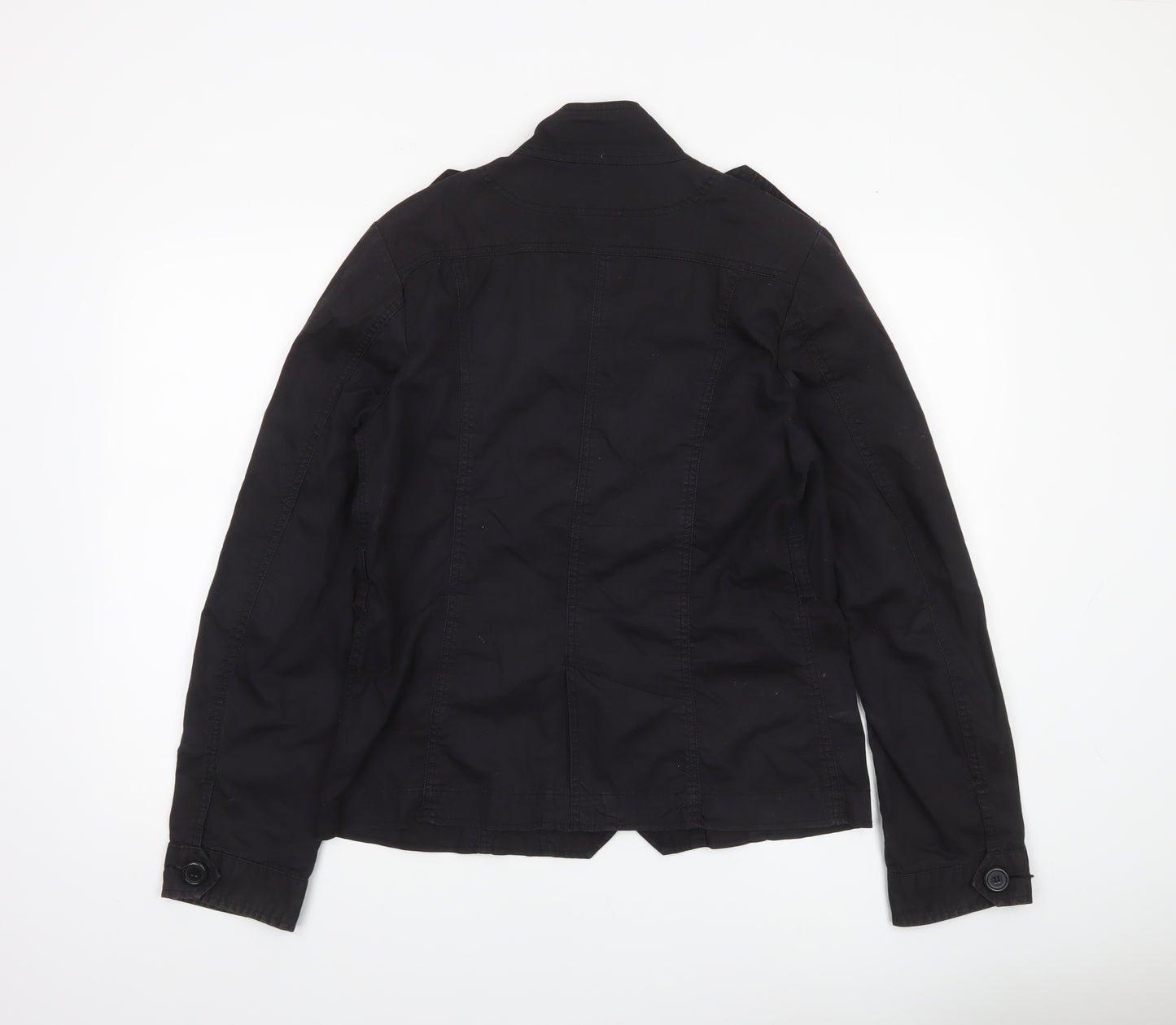 Denim Co Women’s Black Military Jacket Size 12 Cotton Casual