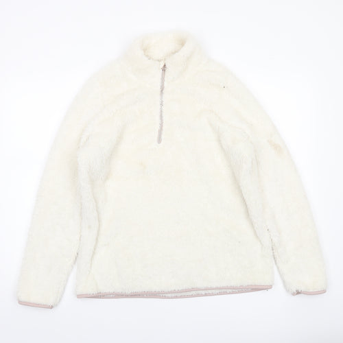 Dunnes Women’s Ivory 1/4 Zip Fleece Pullover Sweatshirt M