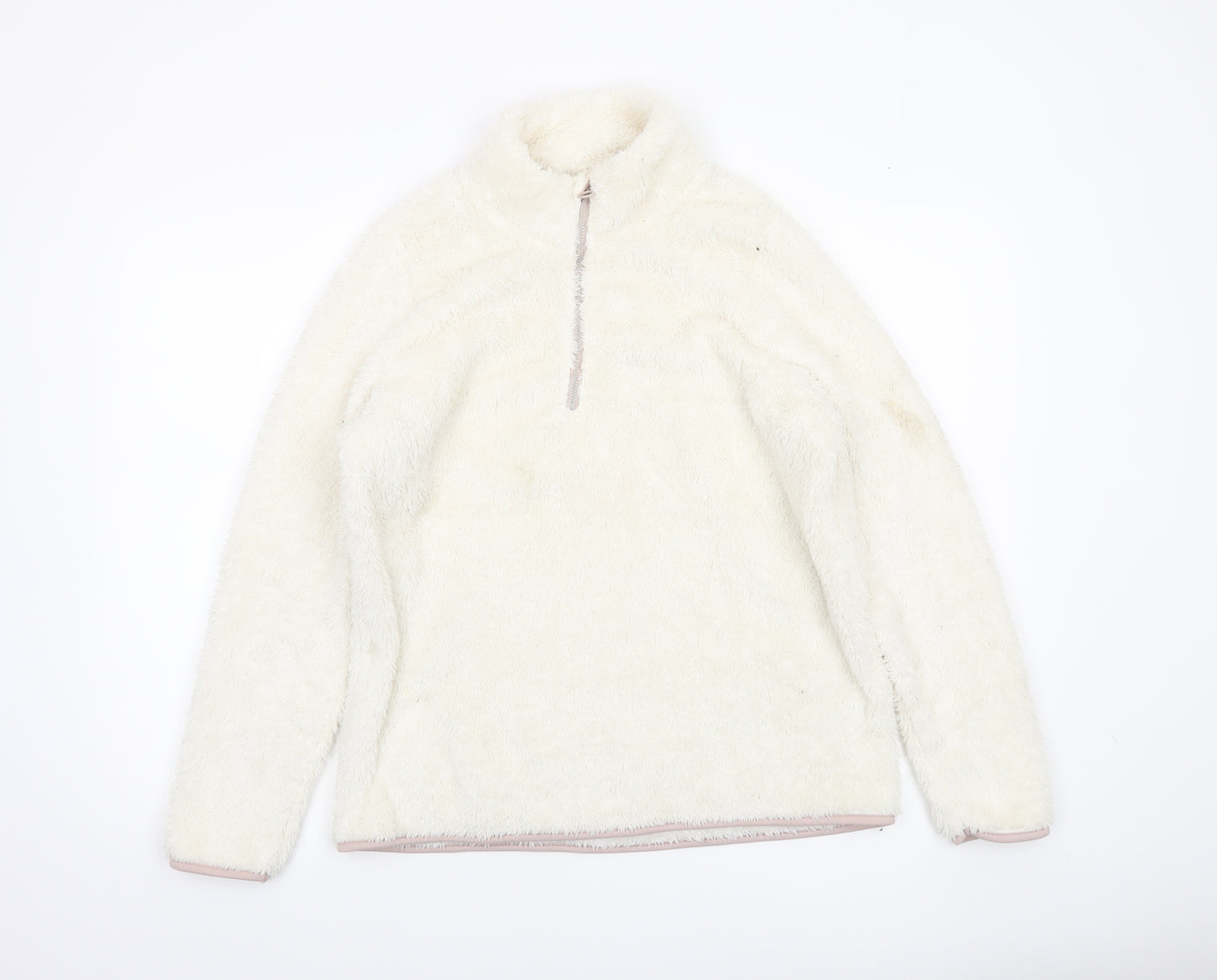 Dunnes Women’s Ivory 1/4 Zip Fleece Pullover Sweatshirt M