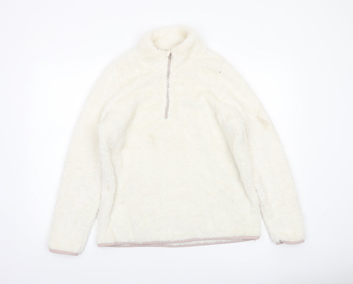 Dunnes Women’s Ivory 1/4 Zip Fleece Pullover Sweatshirt M