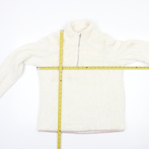 Dunnes Women’s Ivory 1/4 Zip Fleece Pullover Sweatshirt M