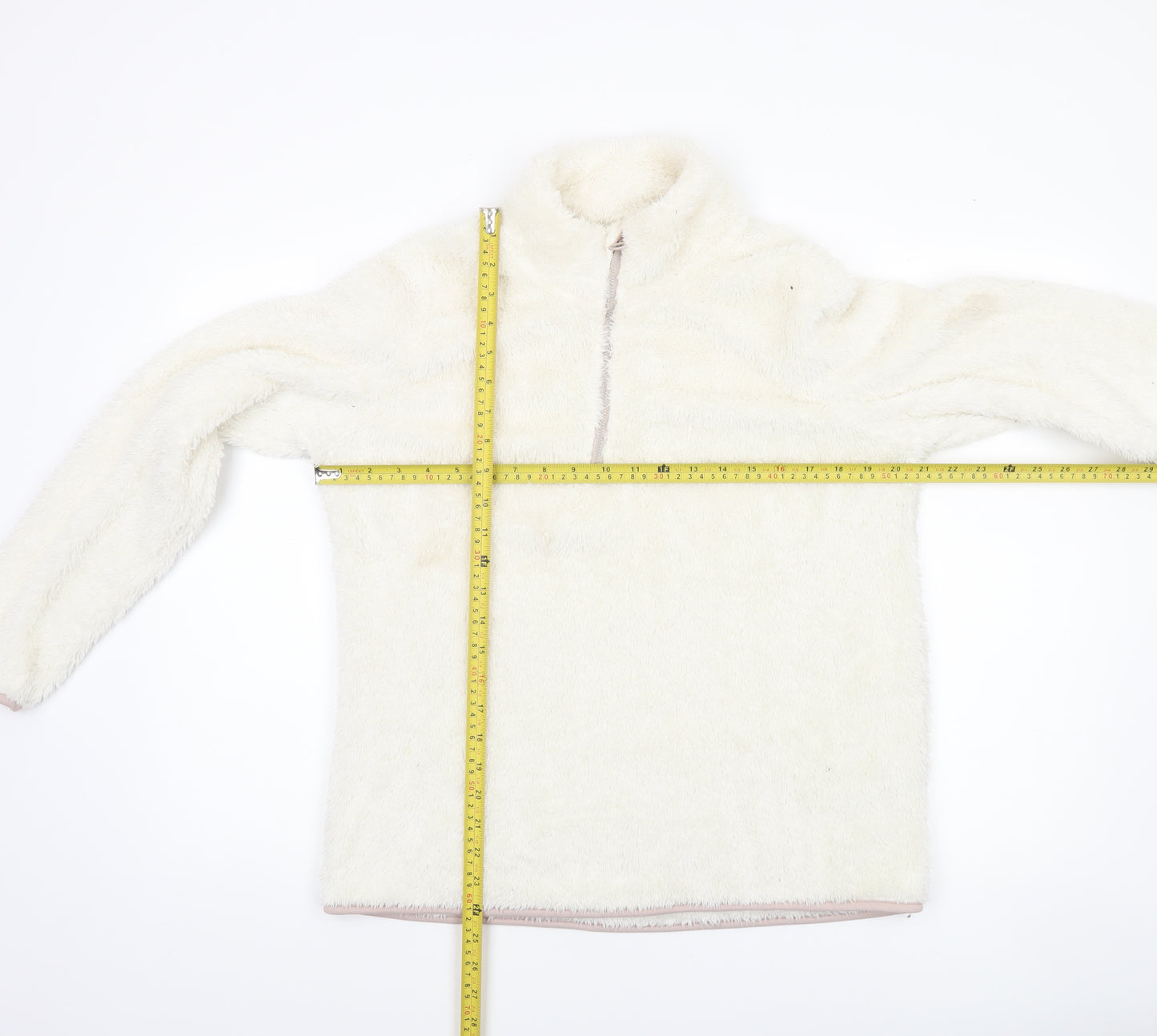 Dunnes Women’s Ivory 1/4 Zip Fleece Pullover Sweatshirt M