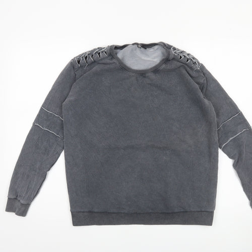 Mavi Womens Grey Crew Neck Pullover Sweatshirt Medium