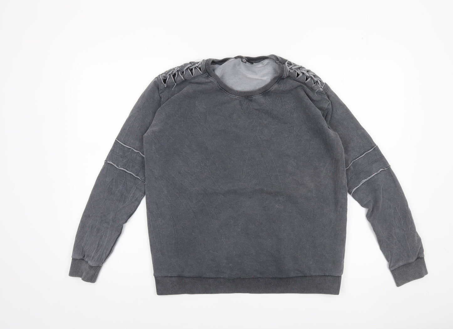 Mavi Womens Grey Crew Neck Pullover Sweatshirt Medium