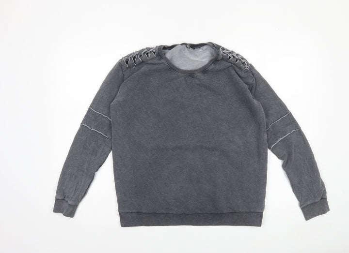 Mavi Womens Grey Crew Neck Pullover Sweatshirt Medium