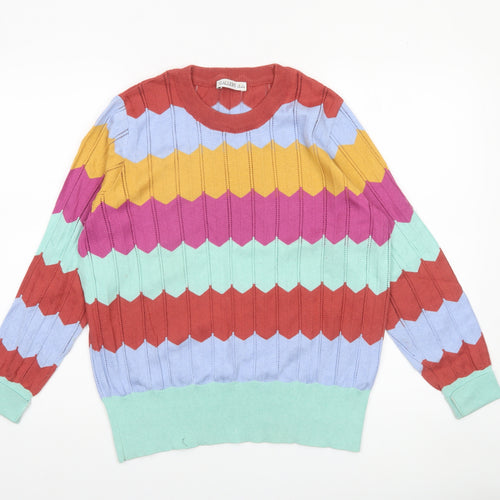 Gallery Women’s Multicoloured Crew Neck Cotton Blend Jumper Size M