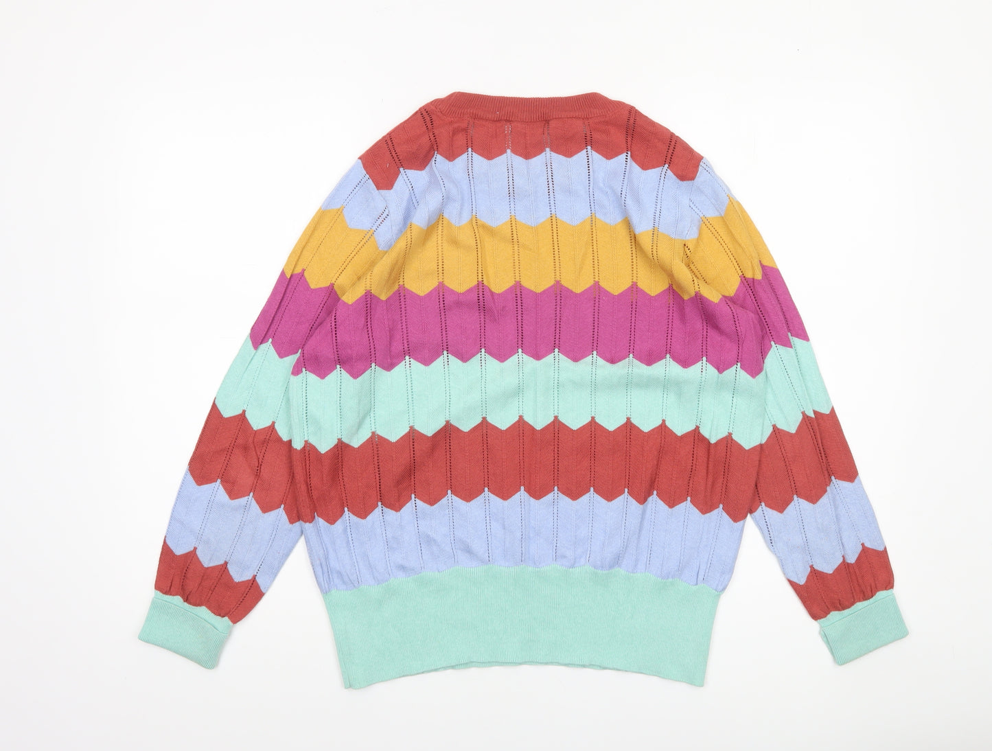 Gallery Women’s Multicoloured Crew Neck Cotton Blend Jumper Size M