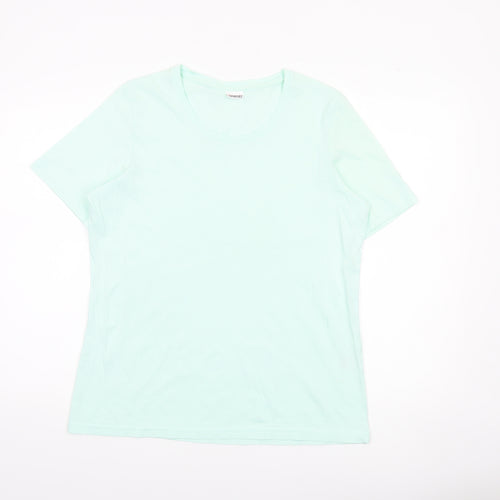 Damart Women’s Green Cotton Short Sleeve Basic T-Shirt Size 14/16