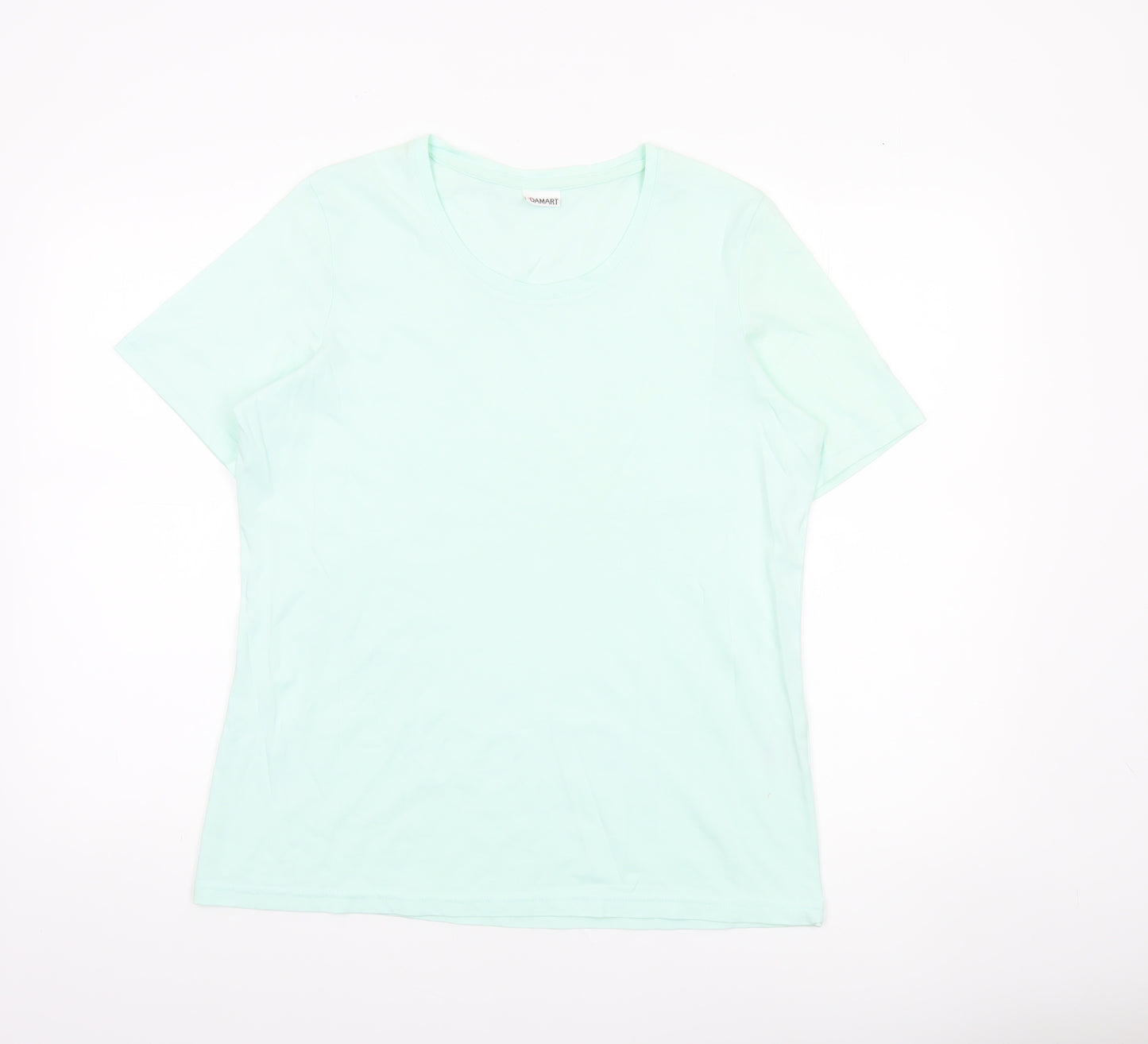 Damart Women’s Green Cotton Short Sleeve Basic T-Shirt Size 14/16