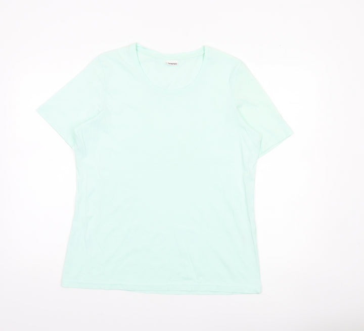 Damart Women’s Green Cotton Short Sleeve Basic T-Shirt Size 14/16