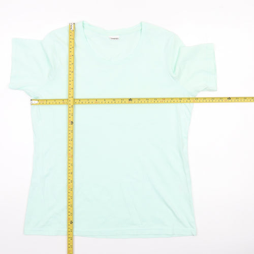 Damart Women’s Green Cotton Short Sleeve Basic T-Shirt Size 14/16
