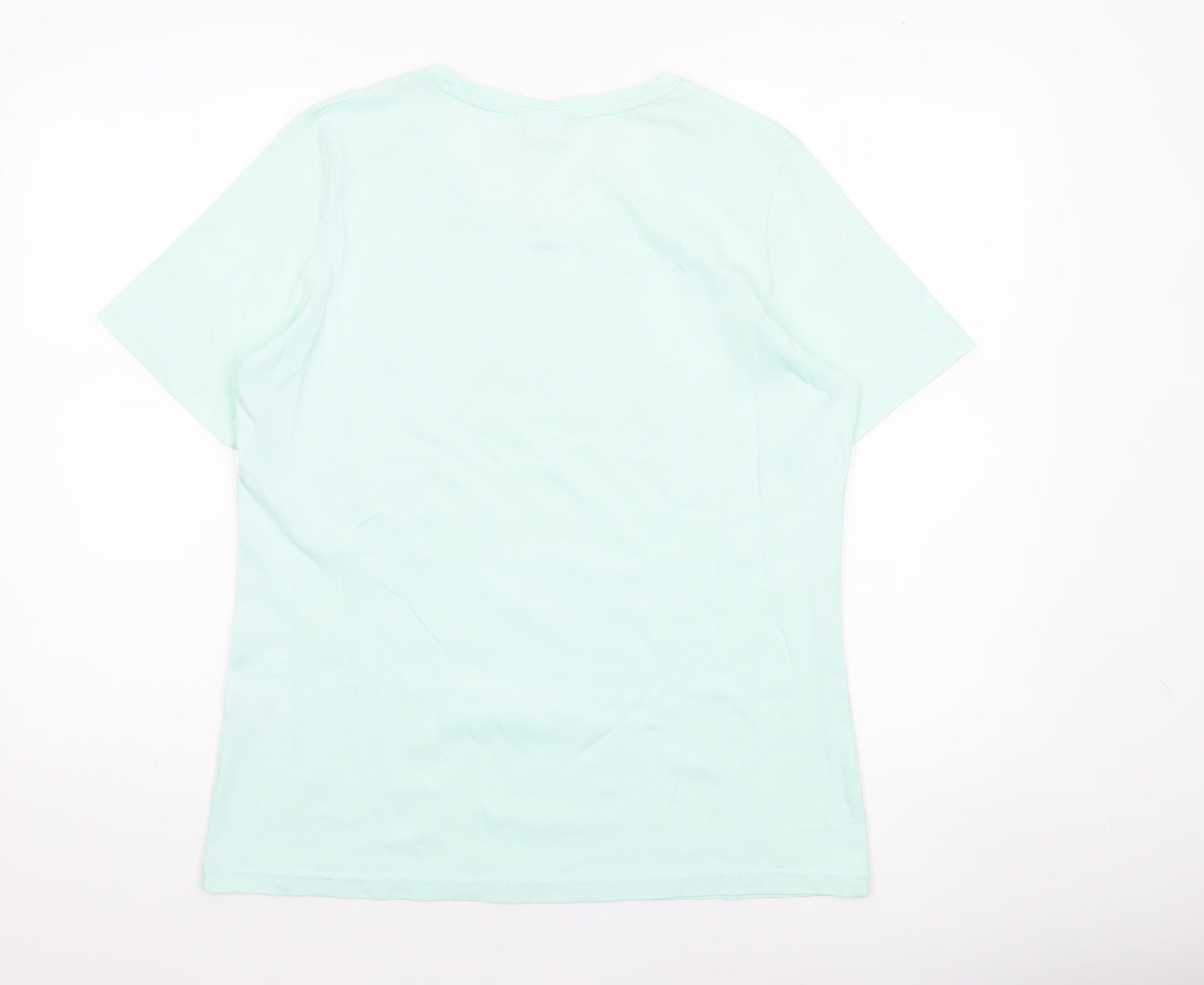 Damart Women’s Green Cotton Short Sleeve Basic T-Shirt Size 14/16