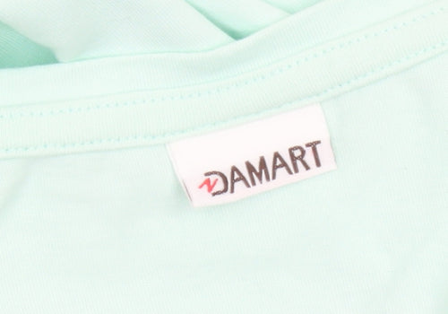 Damart Women’s Green Cotton Short Sleeve Basic T-Shirt Size 14/16