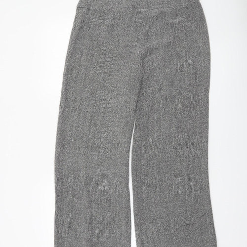 Next Petite Grey Herringbone Straight Trousers UK 14