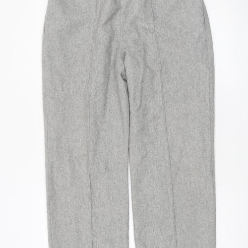 Cotswold Collections Women Grey Wool Blend Lined Straight Trousers Size 14