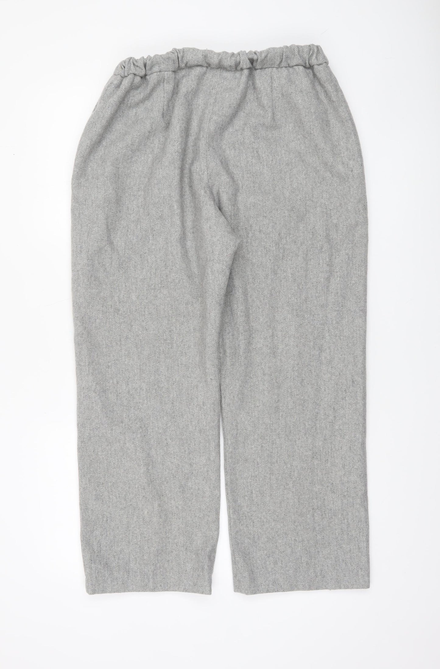 Cotswold Collections Women Grey Wool Blend Lined Straight Trousers Size 14