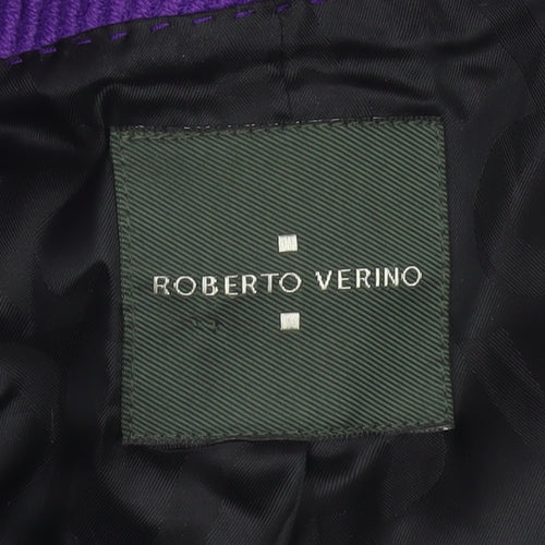 Roberto Verino Women’s Purple Wool Cropped Pea Coat Jacket Size 12