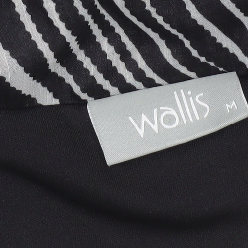 Wallis Womens Black Zebra Beaded Halter Neck Sleeveless Tunic Blouse Size M