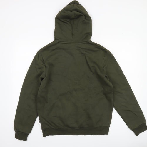 Puma Men's Green Pullover Hoodie Size S Logo Fleece Sweatshirt