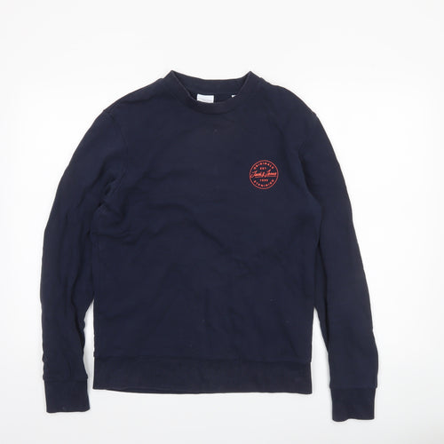 Jack & Jones Men's Blue Small Crew Neck Pullover Sweatshirt