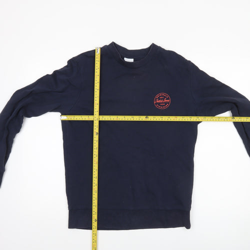 Jack & Jones Men's Blue Small Crew Neck Pullover Sweatshirt
