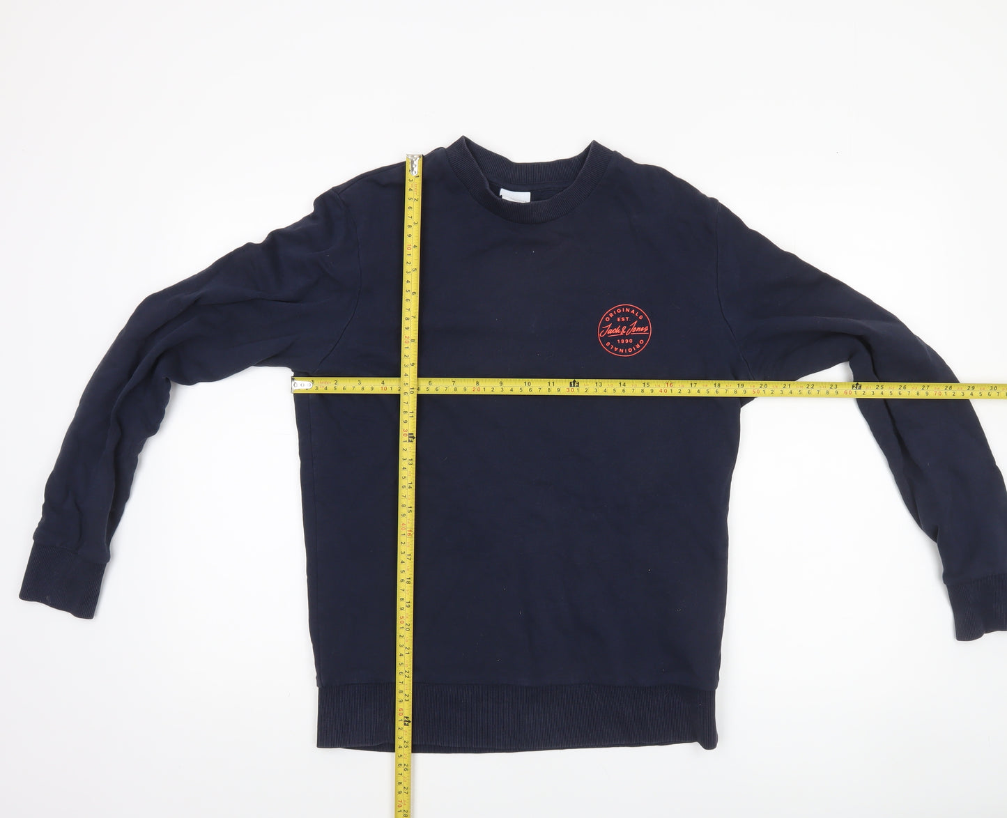 Jack & Jones Men's Blue Small Crew Neck Pullover Sweatshirt