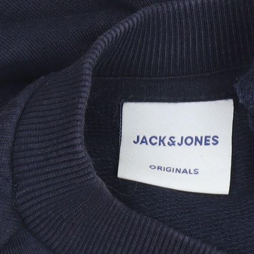 Jack & Jones Men's Blue Small Crew Neck Pullover Sweatshirt