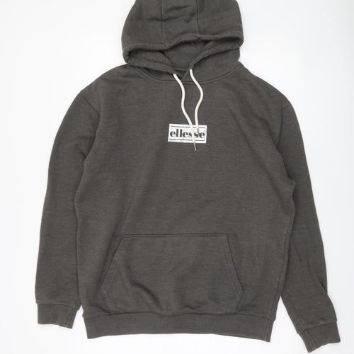 Ellesse Men's Grey Pullover Hoodie Medium Regular Fit Logo Sweatshirt